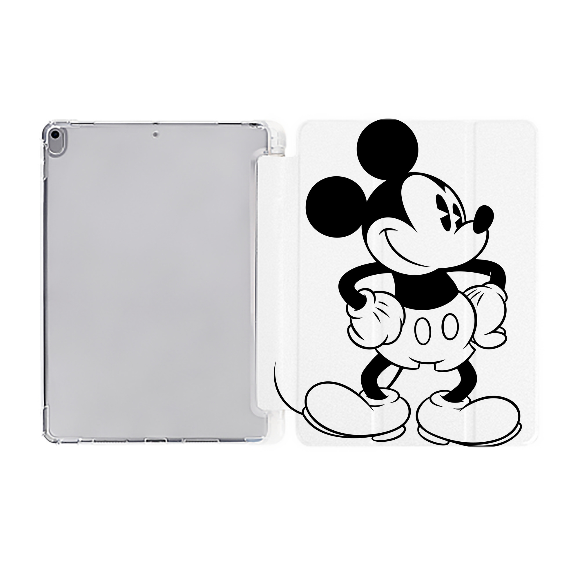 ミッキーマウス Mickey Mouse IPad ケース ペン収納付き 三つ折りスタンド PUレザー×シリコン 対応機種9.5/10.5/10.9インチ